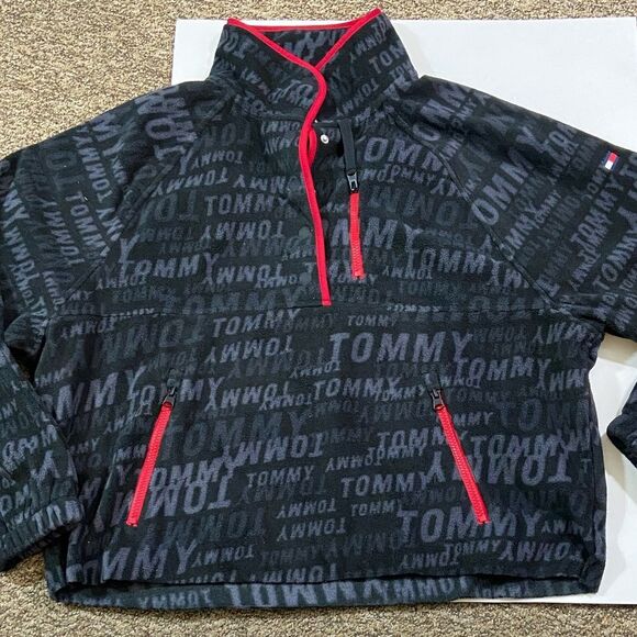 Tommy Hilfiger Sport Black and Red Logo Fleece Unisex - Picture 7 of 16